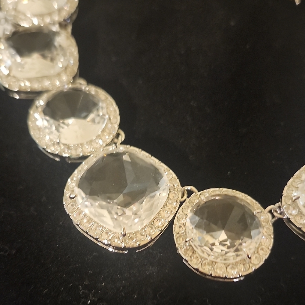 Kate Spade Silver Crystal Statement Necklace - image 2